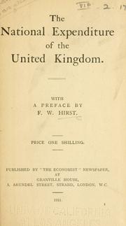 Cover of The national expenditure of the United Kingdom by Francis Wrigley Hirst