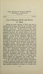Front cover of Use of human skulls and bones in Tibet by Berthold Laufer