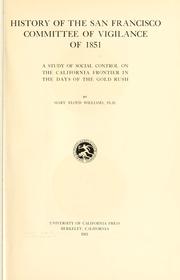 Cover of History of the San Francisco Committee of Vigilance of 1851 by Mary Floyd Williams