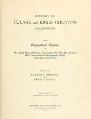 Front cover of History of Tulare and Kings counties, California by Eugene L. Menefee