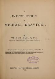Front cover of An introduction to Michael Drayton by Elton, Oliver