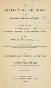 Cover of The analogy of religion, natural & revealed by Joseph Butler
