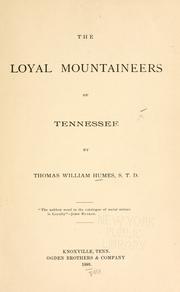 Front cover of The loyal mountaineers of Tennessee by Thomas William Humes
