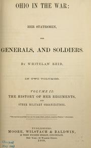 Front cover of Ohio in the war by Whitelaw Reid
