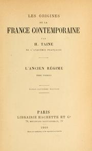 Front cover of Les origines de la France contemporaine by Hippolyte Taine