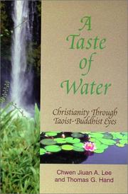 Front cover of A taste of water by Chwen Jiuan A. Lee