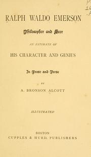 Cover of Ralph Waldo Emerson, philosopher & seer by Amos Bronson Alcott