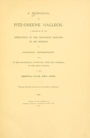 Cover of A memorial of Fitz-Greene Halleck by Evert A. Duyckinck