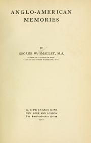 Front cover of Anglo-American memories by George W. Smalley