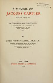 Cover of A memoir of Jacques Cartier by James Phinney Baxter
