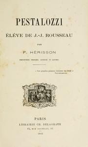 Front cover of Pestalozzi, eleve de J.-J. Rousseau. -- by F Herisson