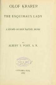 Cover of Olof Krarer, the Esquimaux lady by Olof Krarer