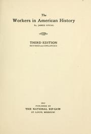 Front cover of The workers in American history by James Oneal