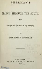 Front cover of Sherman's march through the South by David Power Conyngham