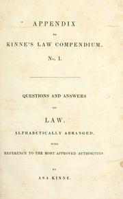Cover of Questions and answers on law. Alphabetically arranged, with references to the most approved authorities by Asa Kinne