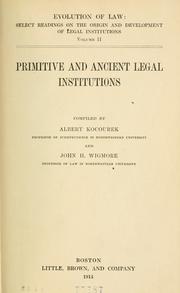 Cover of Evolution of law by Kocourek, Albert