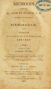 Front cover of Memoirs of the late Rev. Samuel Pearce, A.M., minister of the gospel in Birmingham by Andrew Fuller
