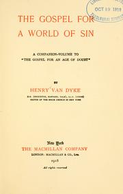 Cover of The gospel for a world of sin by Henry van Dyke