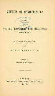 Front cover of Studies of Christianity by James Martineau