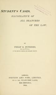 Cover of Student's cases by Petrides, Philip Bertie Sir