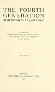Cover of The fourth generation by Janet Ross