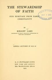 Cover of The stewardship of faith by Kirsopp Lake
