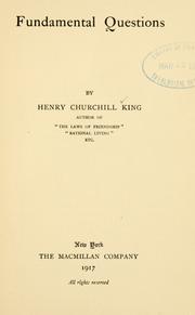 Cover of Fundamental questions by Henry Churchill King