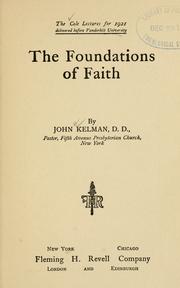 Front cover of The foundations of faith by John Kelman