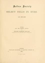 Cover of Select bills in eyre, A.D. 1292-1333 by Curia Regis