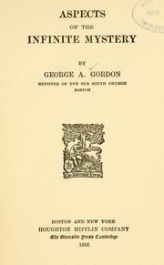 Cover of Aspects of the infinite mystery by George Angier Gordon