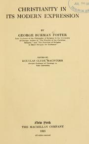 Front cover of Christianity in its modern expression by George Burman Foster