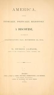 Front cover of America, viewed physically, politically, religiously by D. Dubois Sahler