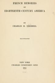 Front cover of French memories of eighteenth-century America by Sherrill, Charles Hitchcock