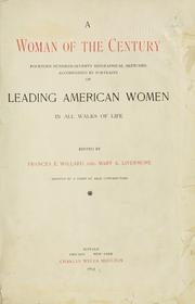 Cover of A woman of the century by Frances Elizabeth Willard