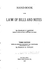 Front cover of Hand-book of the law of bills and notes by Charles P. Norton