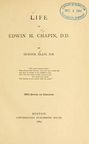 Front cover of Life of Edwin H. Chapin, D.D by Sumner Ellis