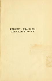 Front cover of Personal traits of Abraham Lincoln by Helen Nicolay
