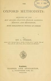 Cover of The Oxford Methodists by Luke Tyerman