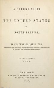 Front cover of A second visit to the United States of North America by Charles Lyell