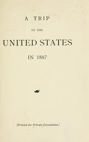 Cover of A trip to the United States in 1887 by Charles Beadle