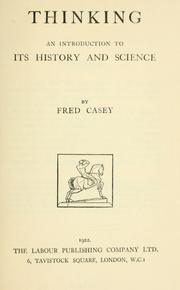 Cover of Thinking by Fred Casey