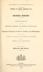 Cover of Census of Great Britain, 1851 by Great Britain. Census Office.