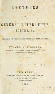 Front cover of Lectures on general literature, poetry, &e by James Montgomery
