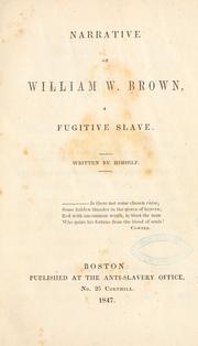 Front cover of Narrative of William W. Brown by William Wells Brown