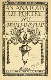 Cover of An anatomy of poetry by Amabel Williams-Ellis