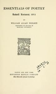 Cover of Essentials of poetry by Neilson, William Allan