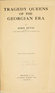 Cover of Tragedy queens of the Georgian era by John Fyvie