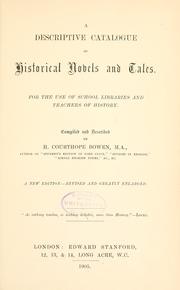Cover of A descriptive catalogue of historical novels and tales by Herbert Courthope Bowen