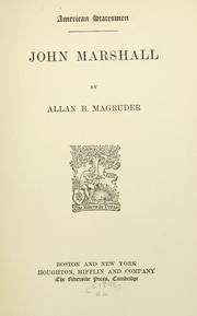 Front cover of John Marshall by Magruder, Allan Bowie