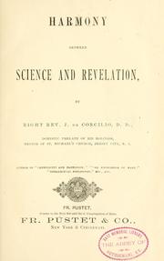 Front cover of Harmony between science and revelation by Januarius Vincent De Concilio